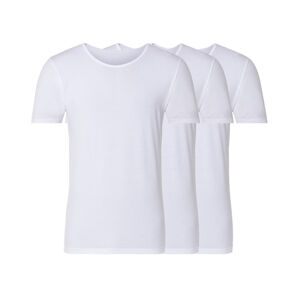 LIVERGY® Pánske spodné tričko, 3 kusy (XXL, okrúhly výstrih/biela)