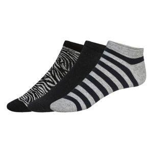esmara® Dámske nízke ponožky, 3 páry (35/38, sivá/čierna)