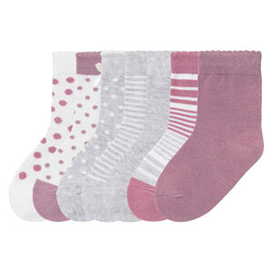 lupilu® Dievčenské ponožky, 7 párov (23/26, fialová/biela/sivá)