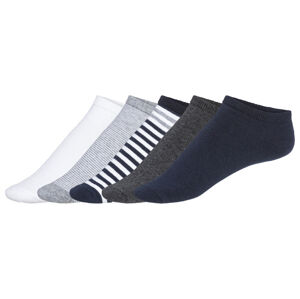 LIVERGY® Pánske členkové ponožky, 5 párov (43/46, sivá/biela/navy modrá)