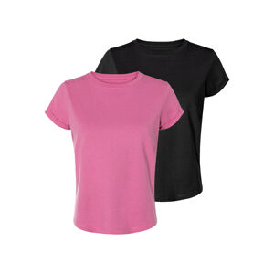 esmara® Dámske tričko, 2 kusy (L (44/46), čierna/ružová)