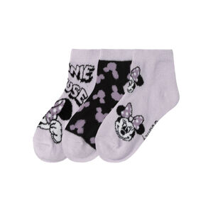 Detské ponožky, 3 páry (27/30, Minnie Mouse/fialová)