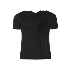 LIVERGY® Pánske spodné tričko, 3 kusy (M, čierna, výstrih v tvare „V“)