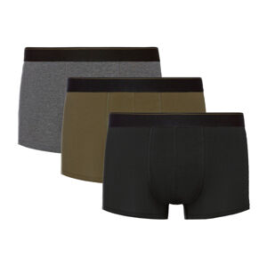LIVERGY® Pánske boxerky, 3 kusy (S, čierna/olivová/tmavosivá)