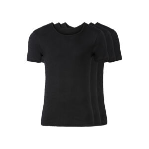 LIVERGY® Pánske spodné tričko, 3 kusy (XL, čierna, okrúhly výstrih)