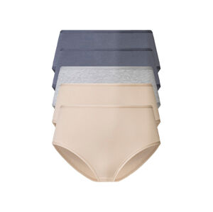 esmara® Dámske nohavičky s vysokým pásom, 5 kusov (S (36/38), modrá/sivá/béžová)