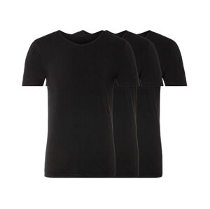 LIVERGY® Pánske spodné tričko, 3 kusy (XL, okrúhly výstrih/čierna )