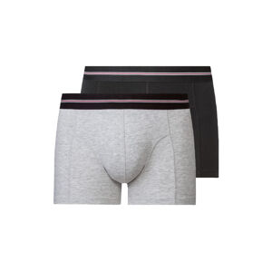 LIVERGY® Pánske bavlnené boxerky, 2 kusy (XL, čierna/sivá)