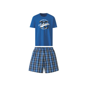 LIVERGY® Pánske krátke pyžamo (S (44/46), károvaná/modrá)