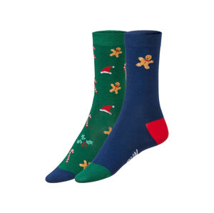 Fun Socks Dámske/Pánske vianočné ponožky v darčekovom balení, 2 páry (36/40, lízanky/perníček)