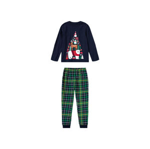 lupilu® Dievčenské bavlnené vianočné pyžamo (122/128, navy modrá/zelená)