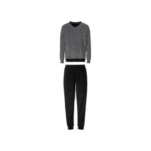 LIVERGY® Pánske froté pyžamo (XL (56/58), sivá/čierna)