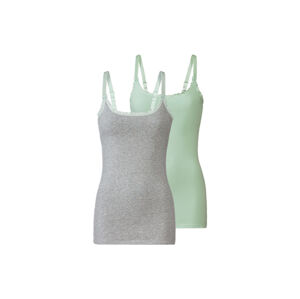 esmara® Dámsky top na dojčenie, 2 kusy (XL (48/50), sivá/zelená)