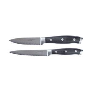 ERNESTO Kuchynský nôž/Nôž na zeleninu z damascénskej ocele (nože na zeleninu s nitovanou rukoväťou)