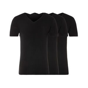 LIVERGY® Pánske spodné tričko, 3 kusy (XL, výstrih v tvare V/čierna )