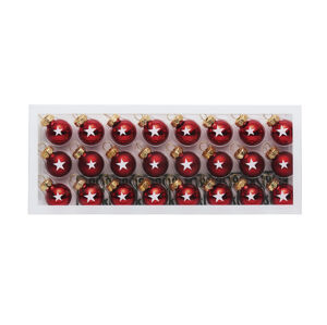 LIVARNO home Sklenené vianočné gule, 10/24 kusov (červená, guľa (2 cm), 24 kusov)