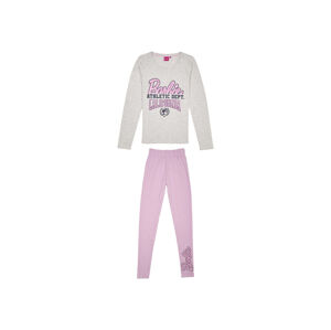 Barbie Dámske pyžamo (L, sivá/bledoružová)