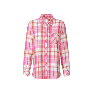 esmara® Dámska flanelová košeľa (36, károvaná/ružová/biela)