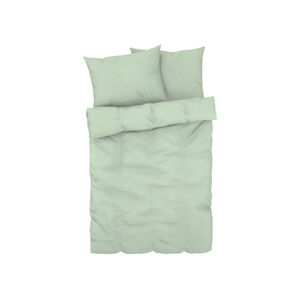 LIVARNO home Mušelínová posteľná bielizeň, 200 x 220 cm (zelená)