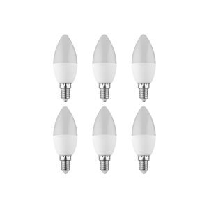 LIVARNO home LED žiarovky 3 W, 6 kusov (E14 / 3 W / sviečka)
