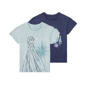 Dievčenské bavlnené tričko, 2 kusy (134/140, Ľadové kráľovstvo)