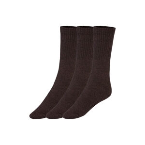 LIVERGY® Pánske ponožky, 3 páry (43/46, hnedá)