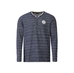 LIVERGY® Pánske tričko s dlhým rukávom (M (48/50), sivá/námornícka modrá)