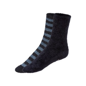 LIVERGY® Pánske ponožky, 2 páry (39/42, navy modrá/modrá s pruhmi)