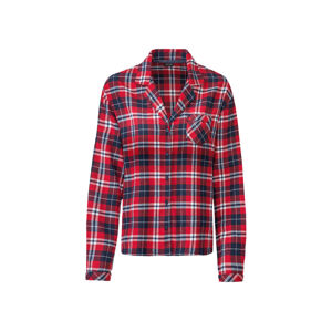 esmara® Dámska flanelová pyžamová košeľa (M (40/42), károvaná/červená/modrá)