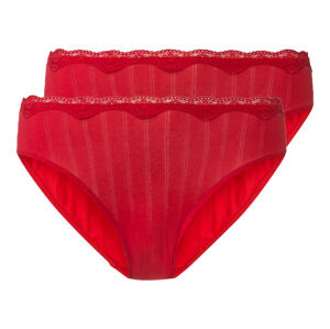 esmara® Dámske nohavičky s čipkou, 2 kusy (S (36/38), červená)