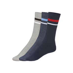 LIVERGY® Pánske tenisové ponožky, 3 páry (43/46, modrá)