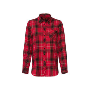 esmara® Dámska flanelová košeľa (44, károvaná/červená/čierna)