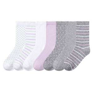 pepperts!® Dievčenské ponožky s biobavlnou, 7 párov (39/42, biela/fialová/sivá)