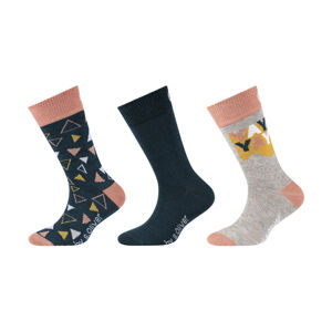 QS by s.Oliver Detské ponožky, 3 páry (23/26, petrolejová/sivá/lososová)