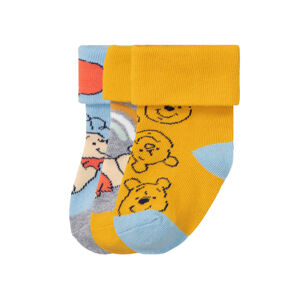 Chlapčenské ponožky pre bábätká, 3 páry (19/22, Medvedík Pú/modrá/sivá/žltá)