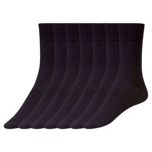 LIVERGY Pánske ponožky, 7 párov (39/42, čierna)