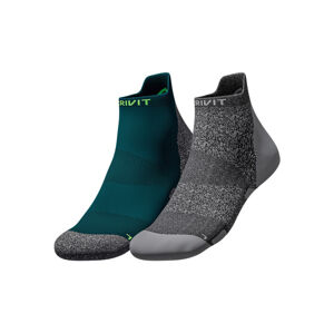 CRIVIT Pánske bežecké ponožky, 2 páry (45/46, tyrkysová/sivá/zelená)