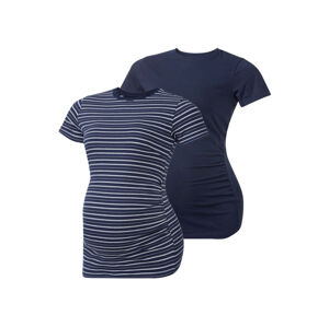 ESMARA® Tehotenské tričko, 2 kusy (XS (32/34), pruhy/námornícka modrá )
