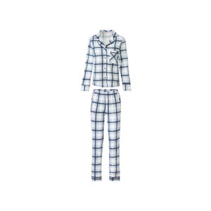 esmara® Dámske flanelové pyžamo (XS (32/34), károvaná/biela)