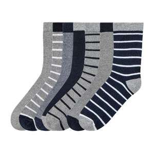 pepperts Chlapčenské ponožky, 7 párov (39/42, pruhy/sivá/navy modrá)