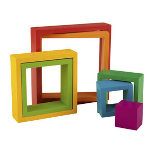 Playtive Drevená dúhová Montessori hračka (štvoruholník)
