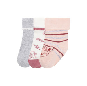 lupilu® Dievčenské ponožky pre bábätká, 3 páry (15/18, bledoružová/biela/sivá)