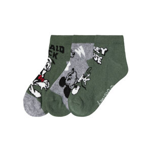 Detské ponožky, 3 páry (23/26, káčer Donald/Mickey Mouse/kaki)