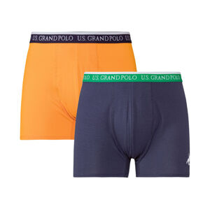 LIVERGY Pánske boxerky, 2 kusy (M, navy modrá/oranžová)