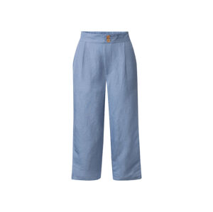 esmara® Dámske ľanové culotte nohavice (38, modrá)