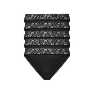 esmara® Dámske nohavičky s čipkou, 5 kusov (L (44/46), čierna)