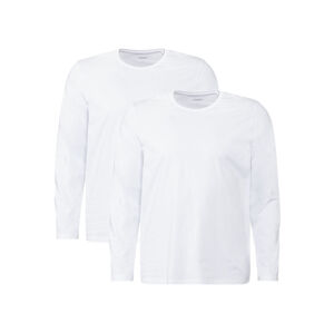 LIVERGY Pánske tričko s dlhým rukávom XXL, 2 kusy (XXL (60/62), biela)