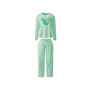 Dámske bavlnené pyžamo (XS (32/34), zelená)