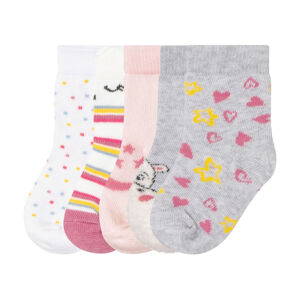 lupilu Dievčenské ponožky pre bábätká, 5 párov (15/18 , sivá/biela/bledoružová)