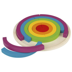 Playtive Drevená dúhová Montessori skladačka (kruh)